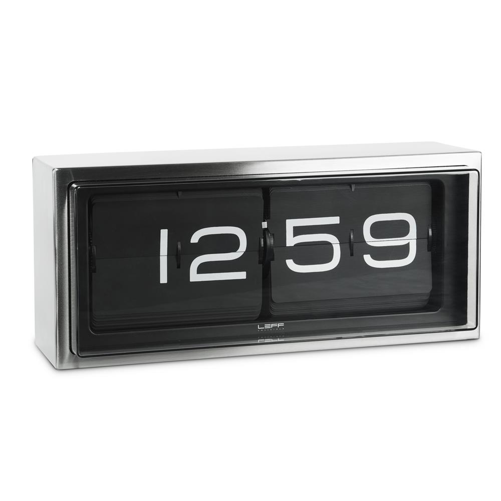 Leff Amsterdam LT15101 OEM movement wall/desk clock brick stainless steel 24h black